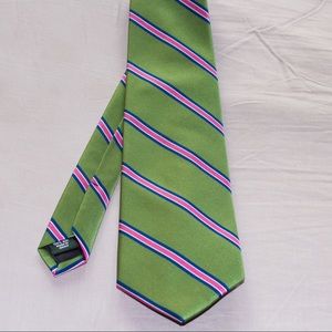J Crew Green Striped Tie (Pink Stripes)